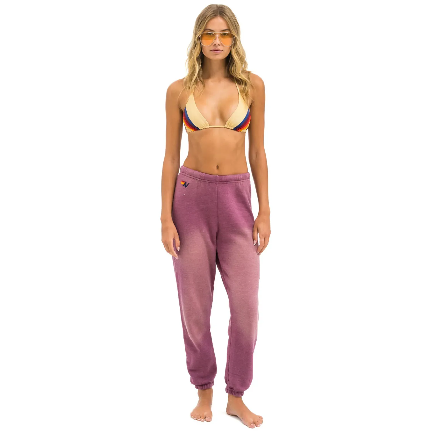 Bolt Stitch Sweatpants (Faded Berry) TaperedLeg