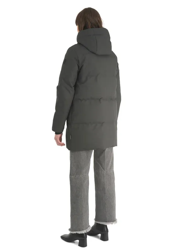 Chloe Down Jacket (Bottle Green) Taped Edges