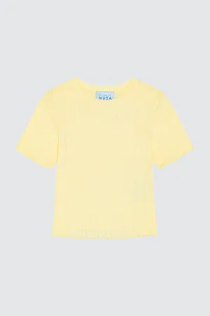 BABY1 CROPPED SS POINTELLE Light Fashion Curved Hemline