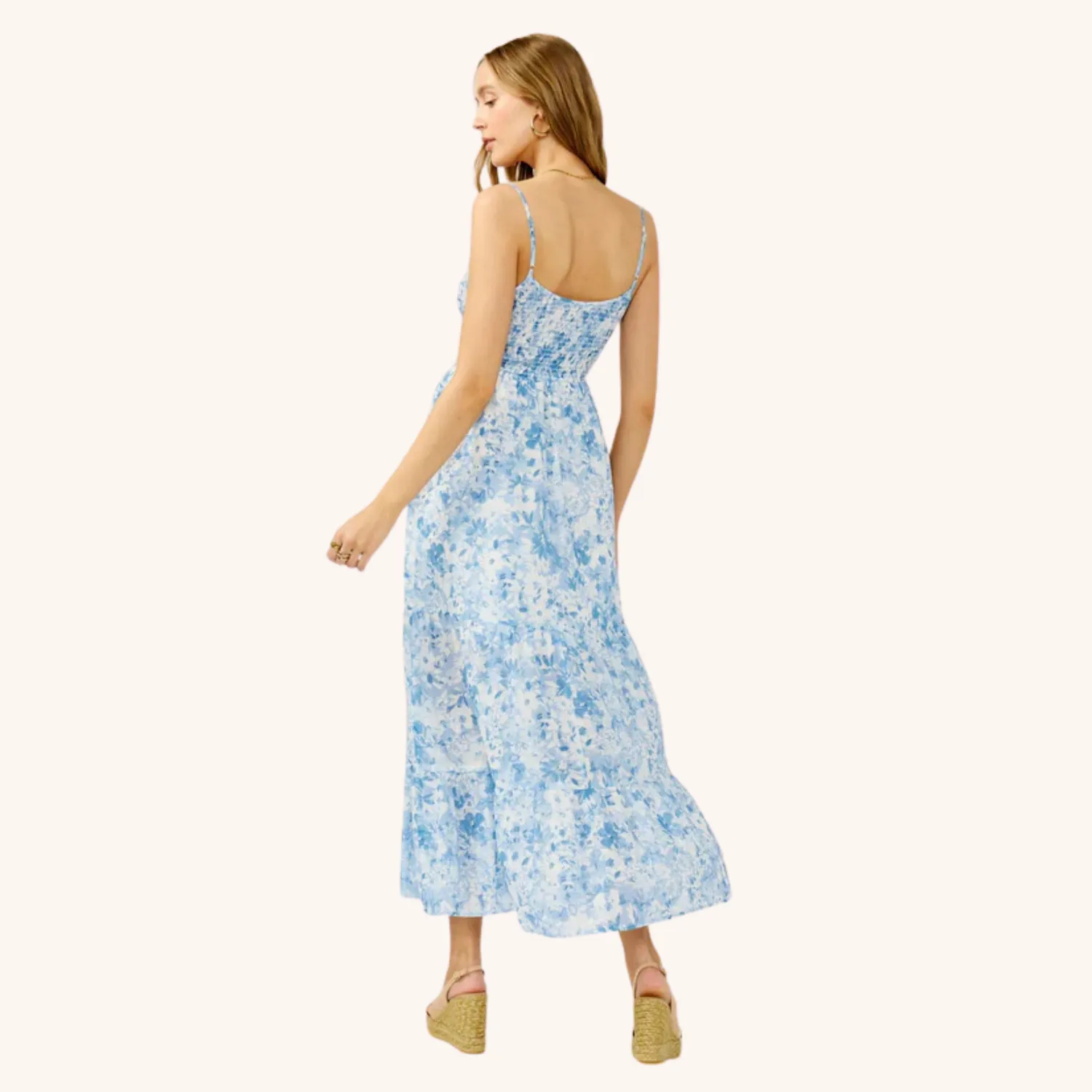 Shine Skin Botanic Muse Maxi Dress (Light Blue   White)