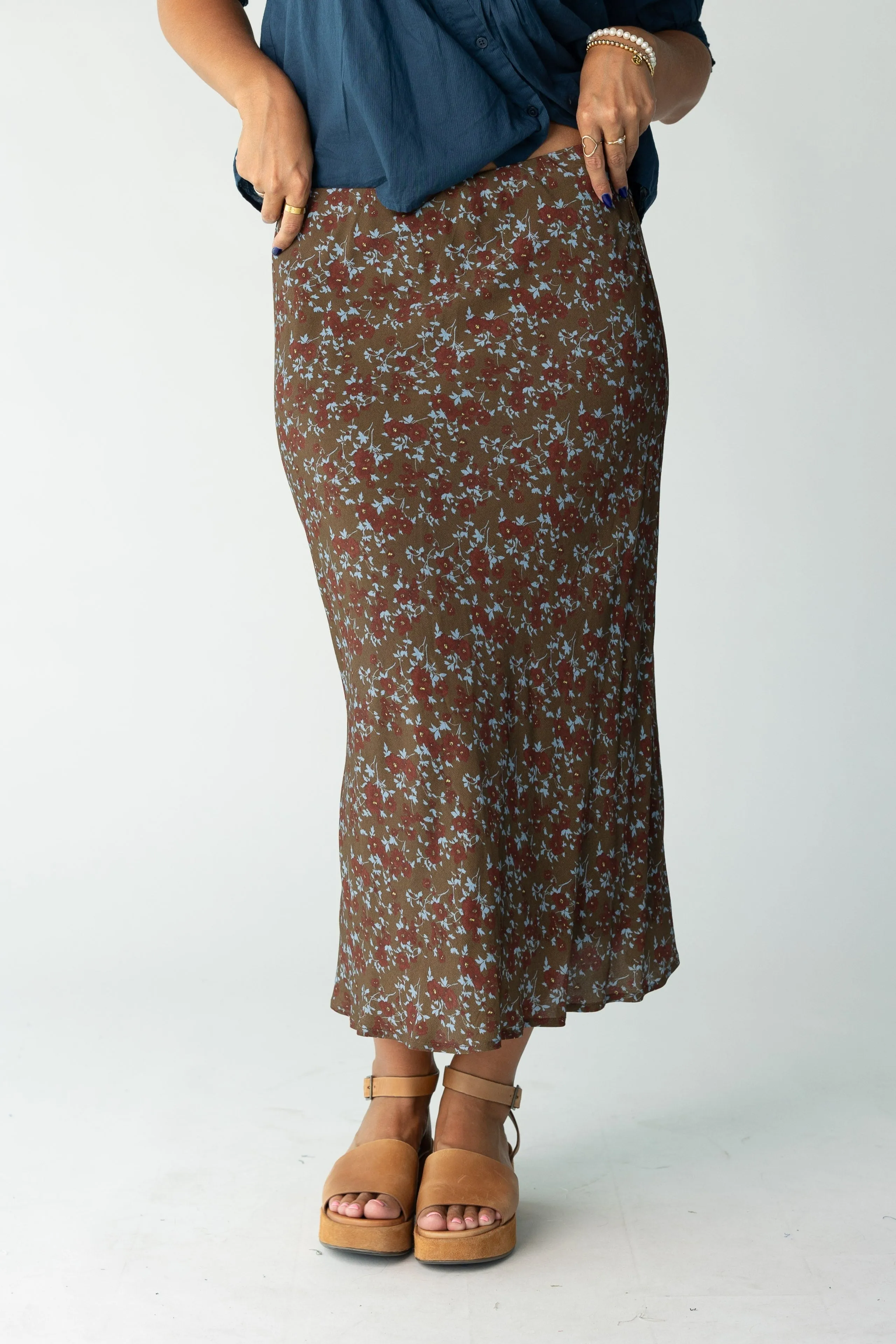 Cotton Rich Unisex style Brass & Roe The Ellie Midi Skirt