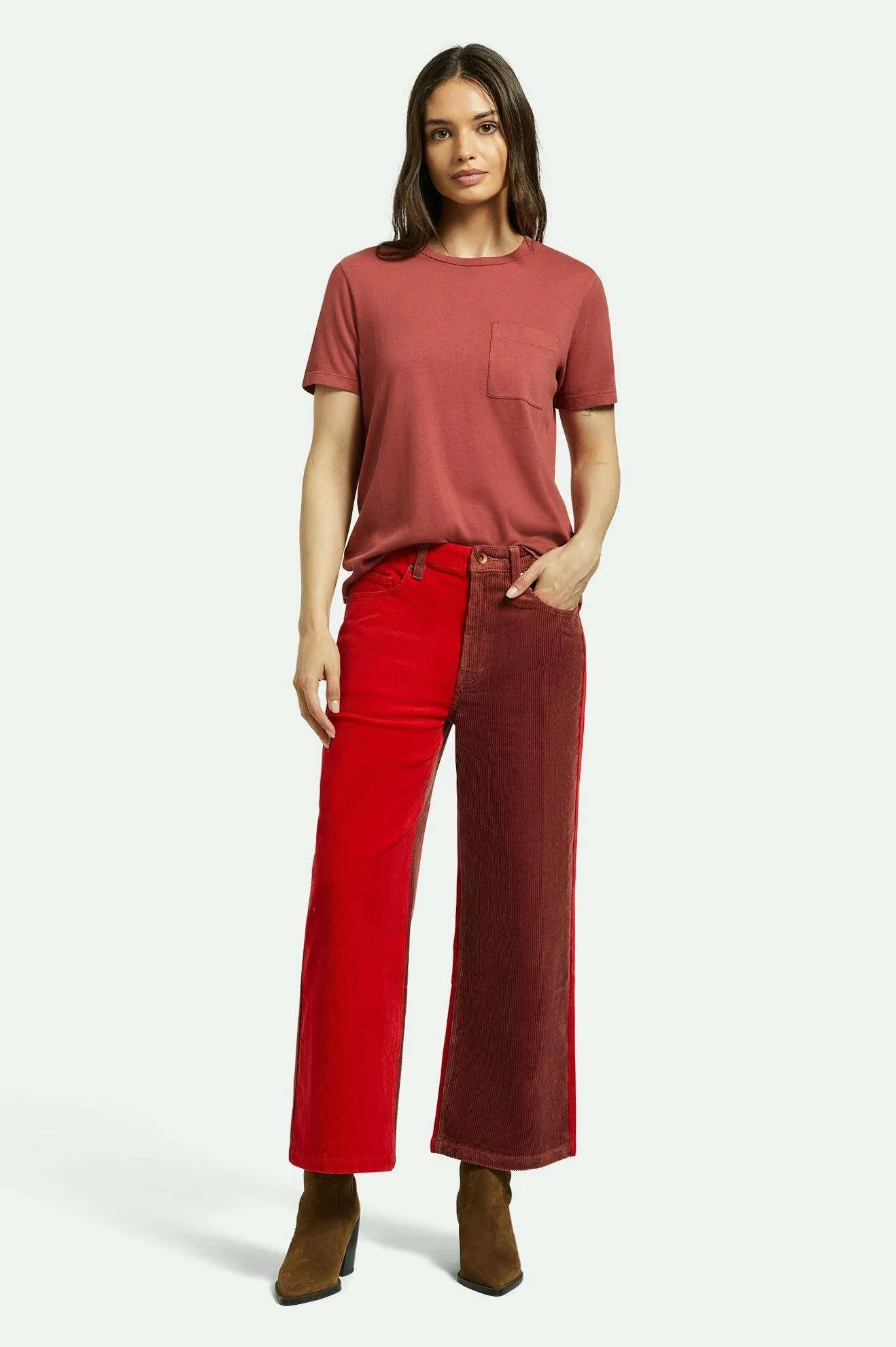 Dynamic Fit Margo Cropped 5-Pocket Pant - Cowhide/Mars Red Cord