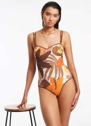 Floreale Trim Tank One Piece - Latte Seamless-Edges