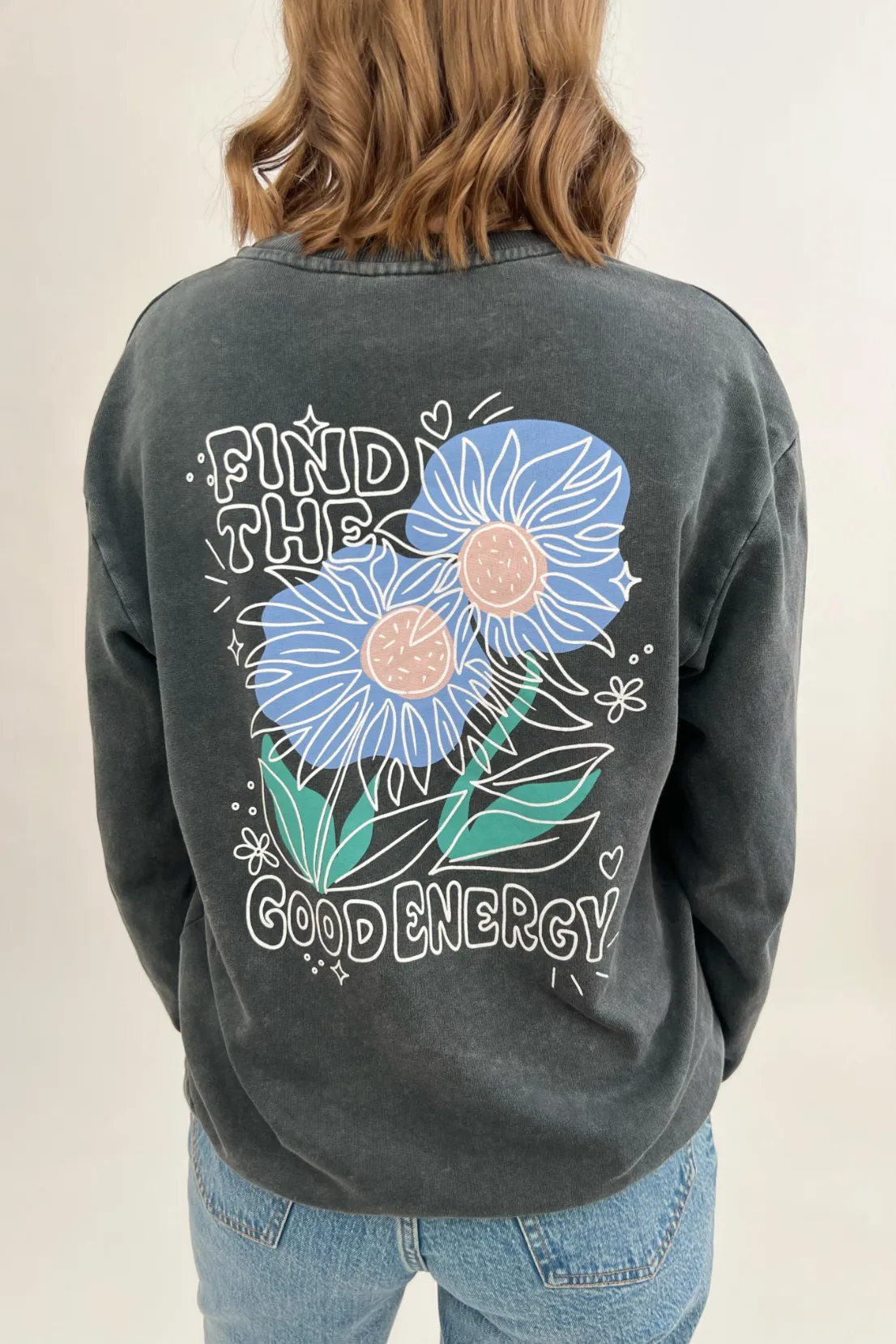 snowboarding suitable Chill Wearable O&F Find The Good Energy Sweatshirt