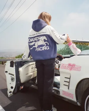 "Racing Heart" Oversized Lux Hoodie in Blue product geometric precision