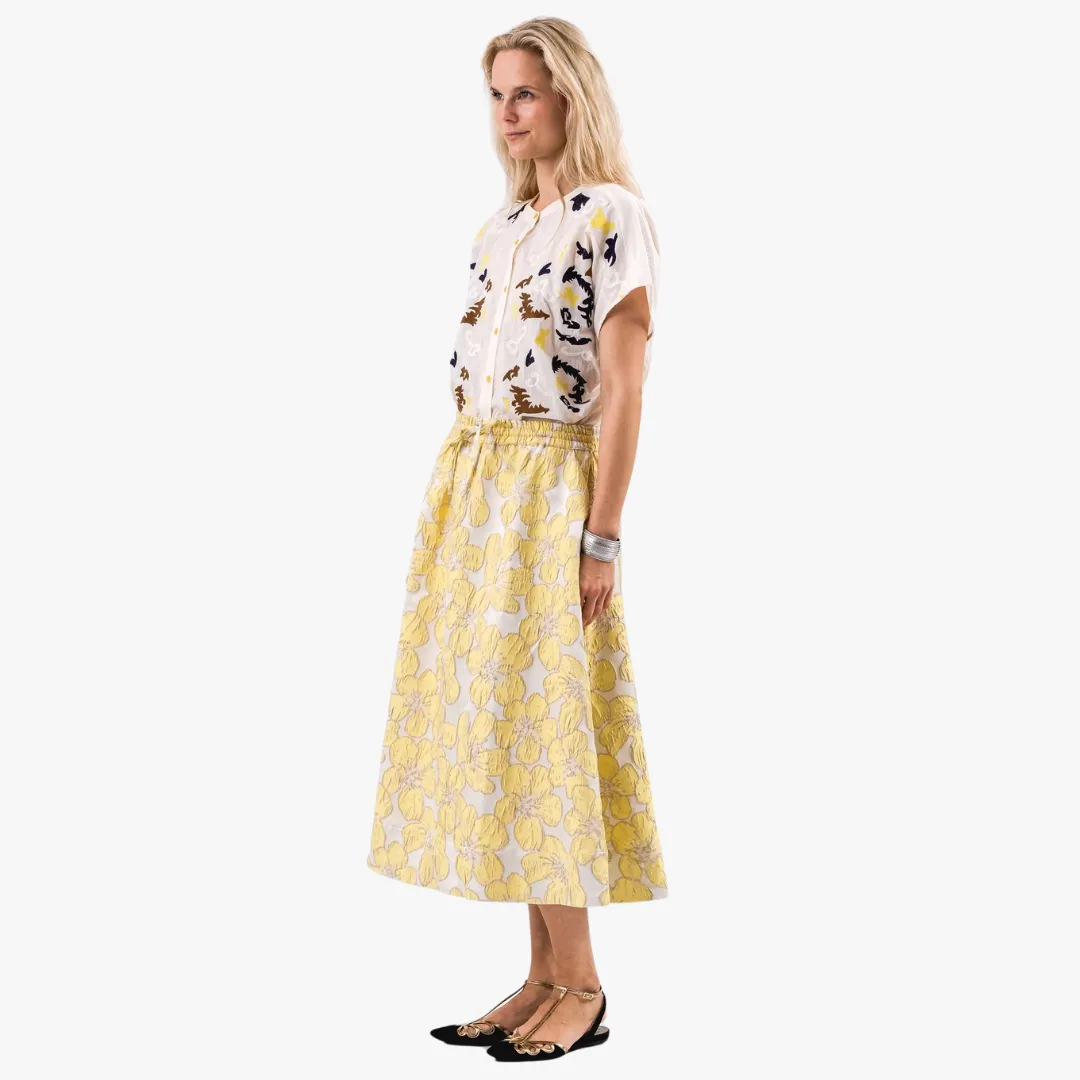 BristolLL Midi Skirt (Light Yellow) AntiStatic Cloth