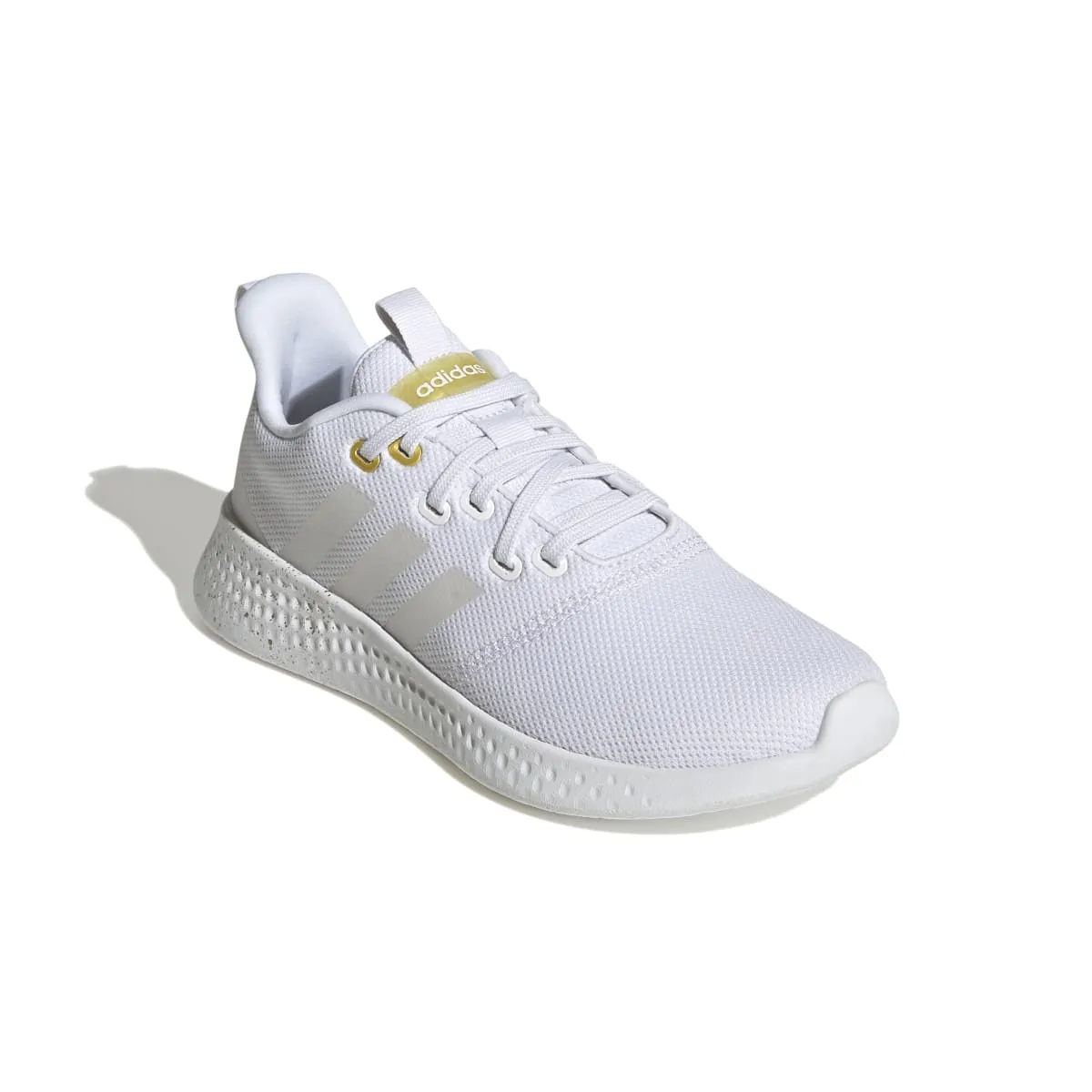 ADIDAS GV8926 PUREMOTION WMN'S (Medium) White/White/Yellow Textile Running Shoes Thermal Regulating Lining