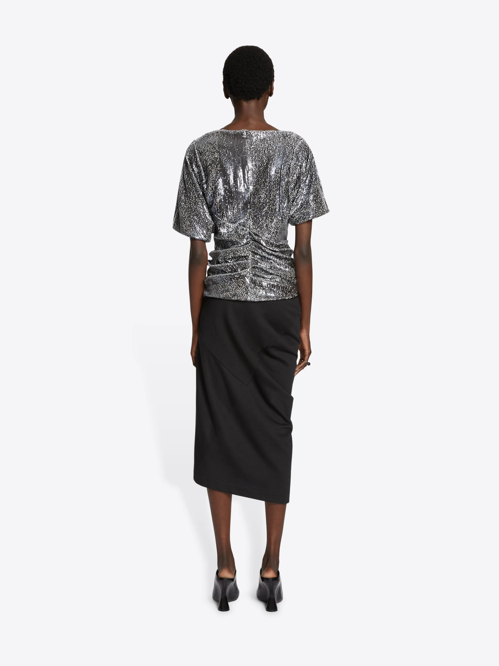 Foil Print Effortless Feel Draped cotton skirt