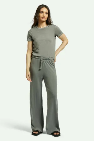 All Time Use Carefree Organic Garment Dye Lounge Pant - Washed Black