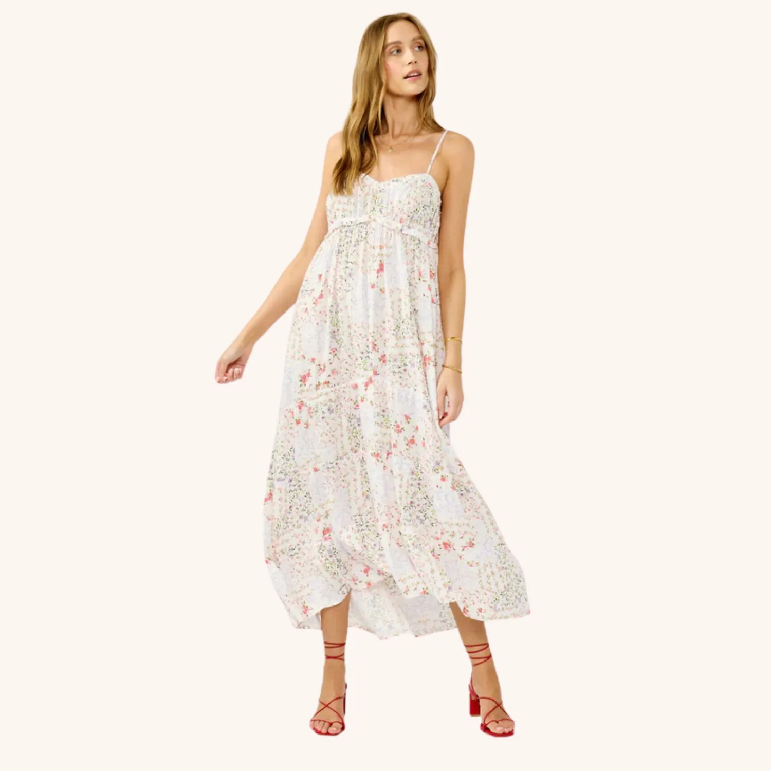 Sleek Vibe Carry Me There Maxi Dress (Natural   Lavender)