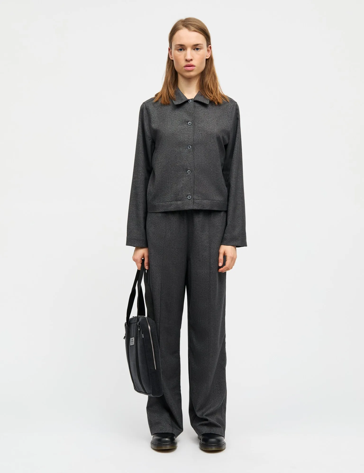 Melange Harly Pants, Dark Grey Melange Non Binding Cuffs ExpandableSidePanels