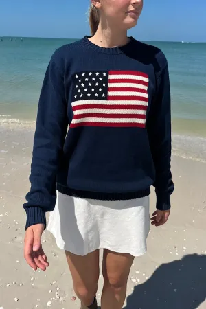 Home Comforted Durable Elasticity Nico American Flag Sweater