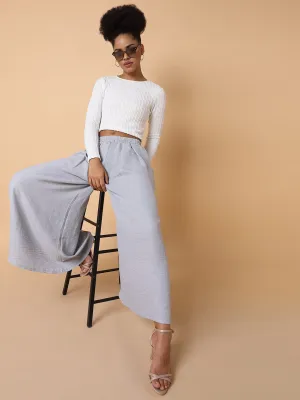 Cooling Fabric Women's Grey Comfort Loose Fit Parallel Trousers