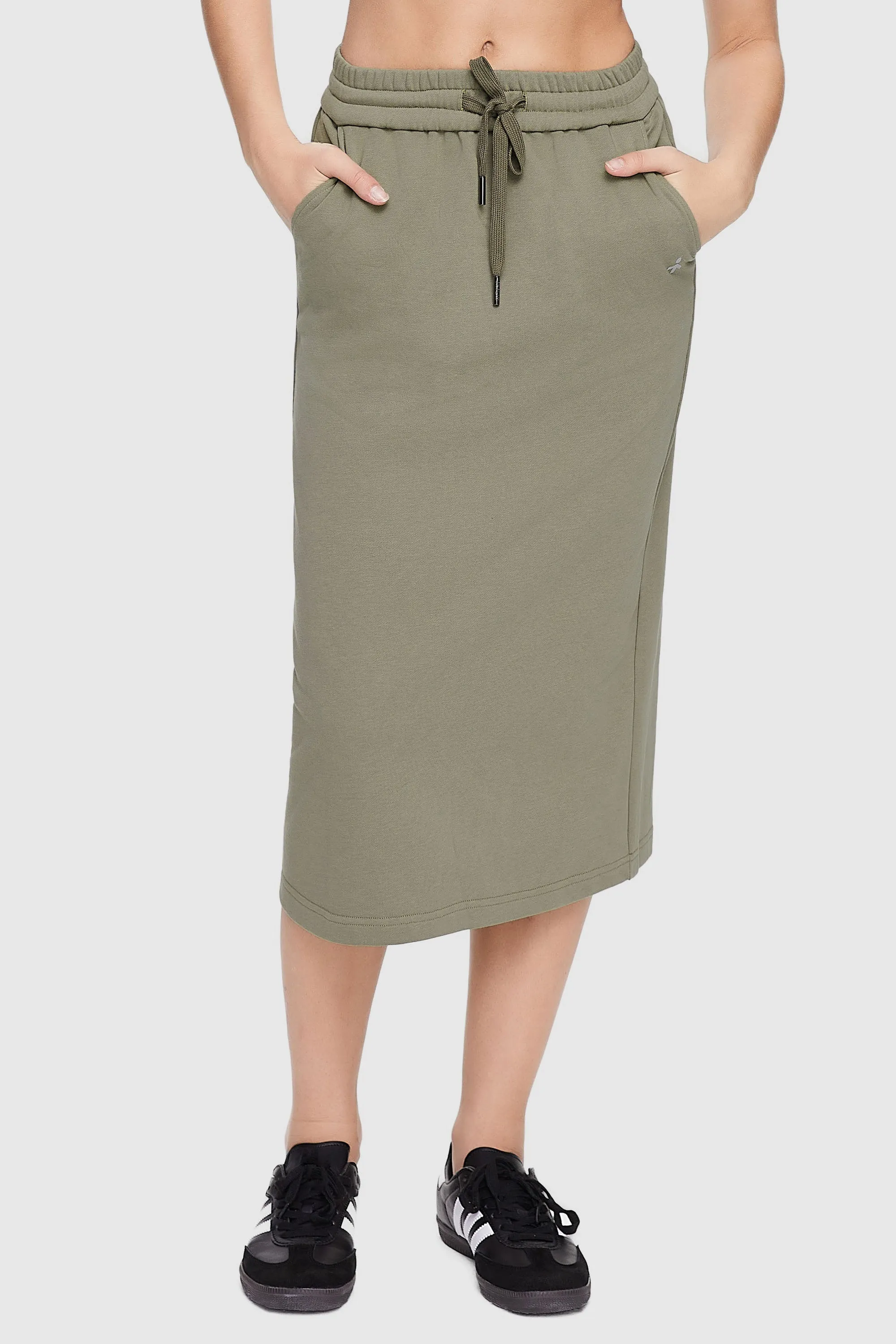 Geometric precision Casual High Waisted Midi Skirt