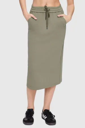 Vintage Wash Pastel color Casual High Waisted Midi Skirt