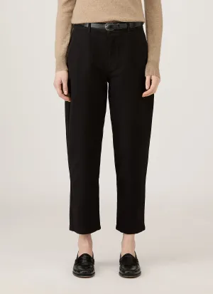 Cooling Fabric Ventilated Panels Women's Cotton Tapered Trouser in Black