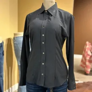 Essential Fit CC Western Women's Signature L/S Solid Western Snap Shirt in Grey