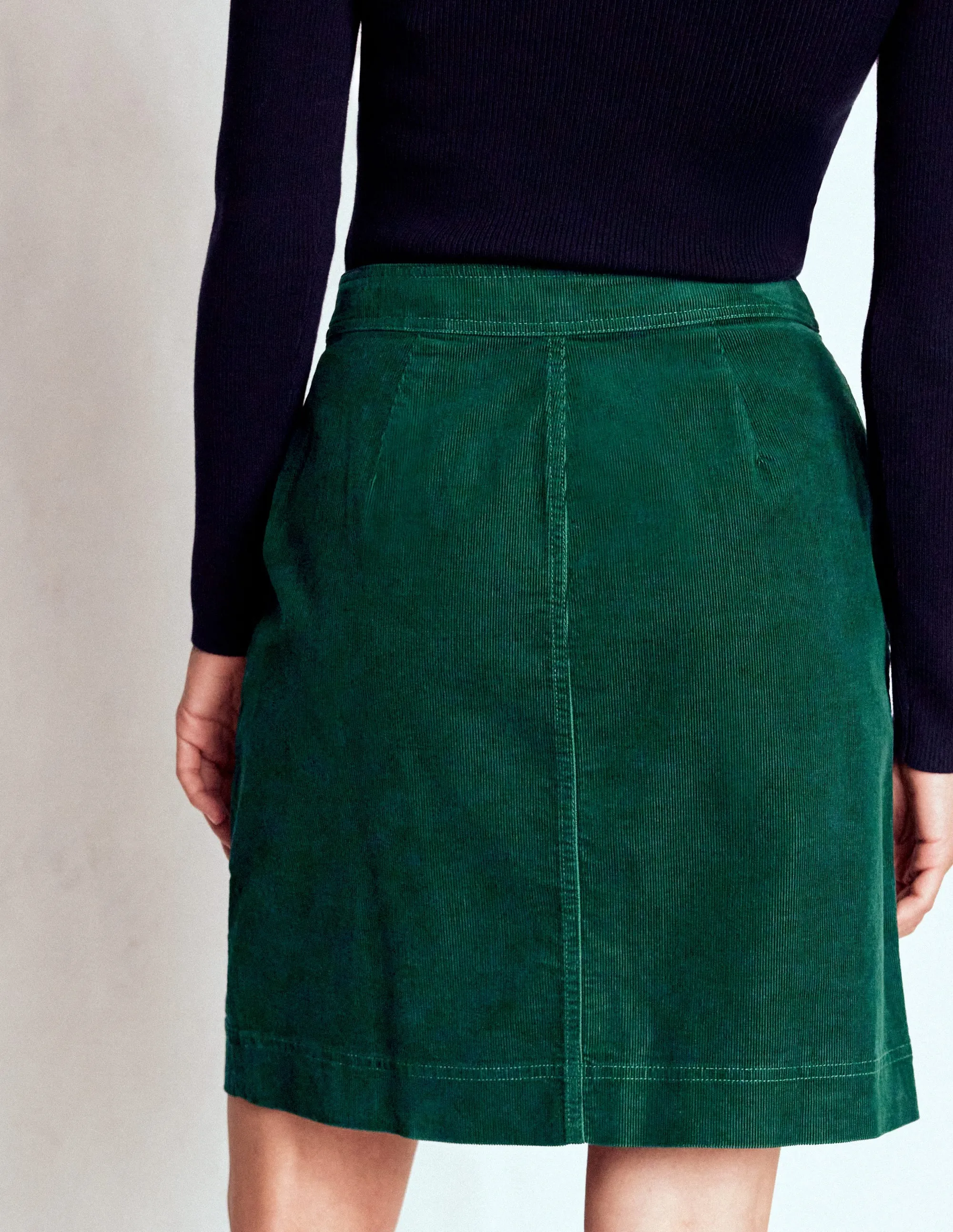 Gentle Comfort Cecelia Cord Skirt-Emerald Night