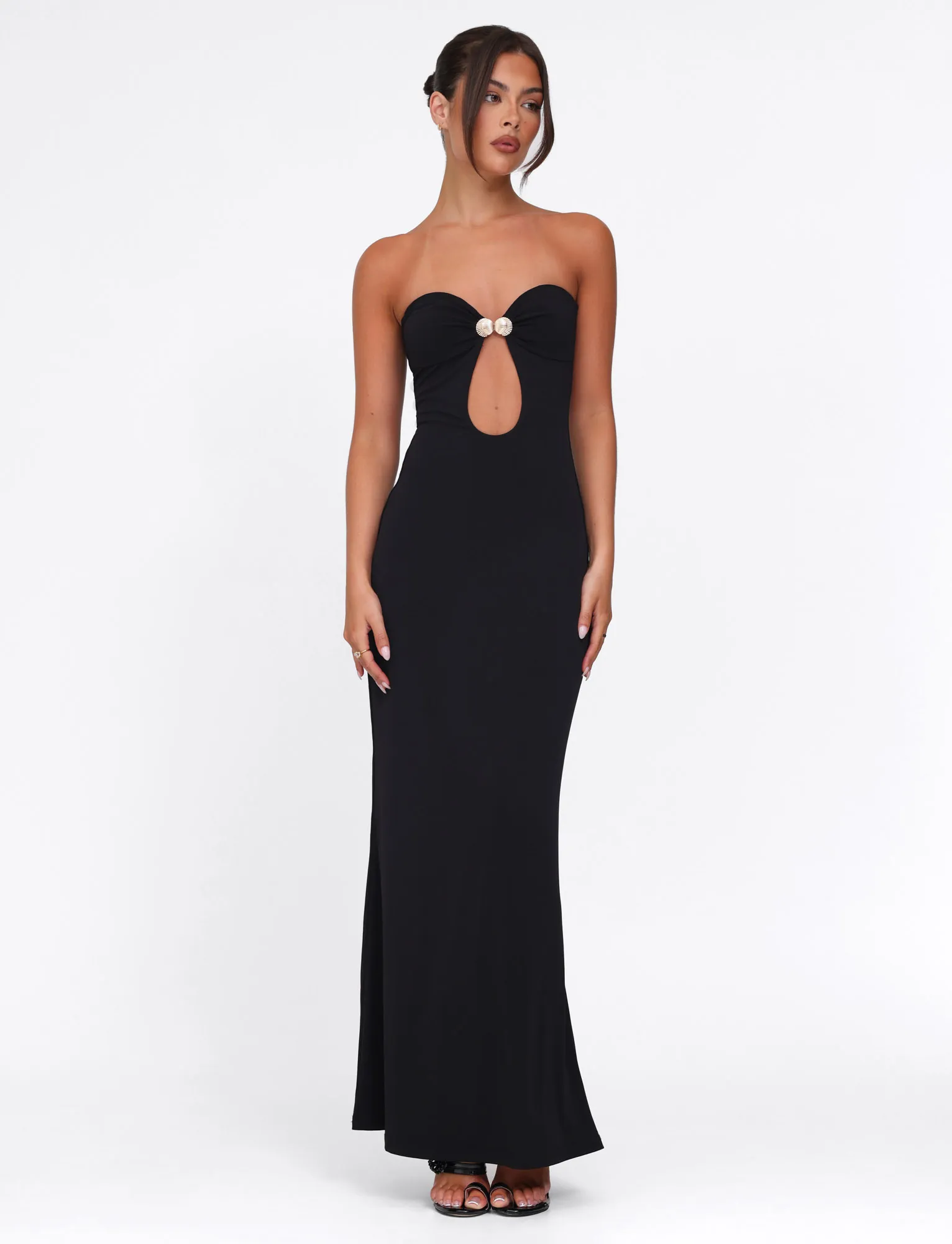 Polished Edge CECILY MAXI DRESS - BLACK