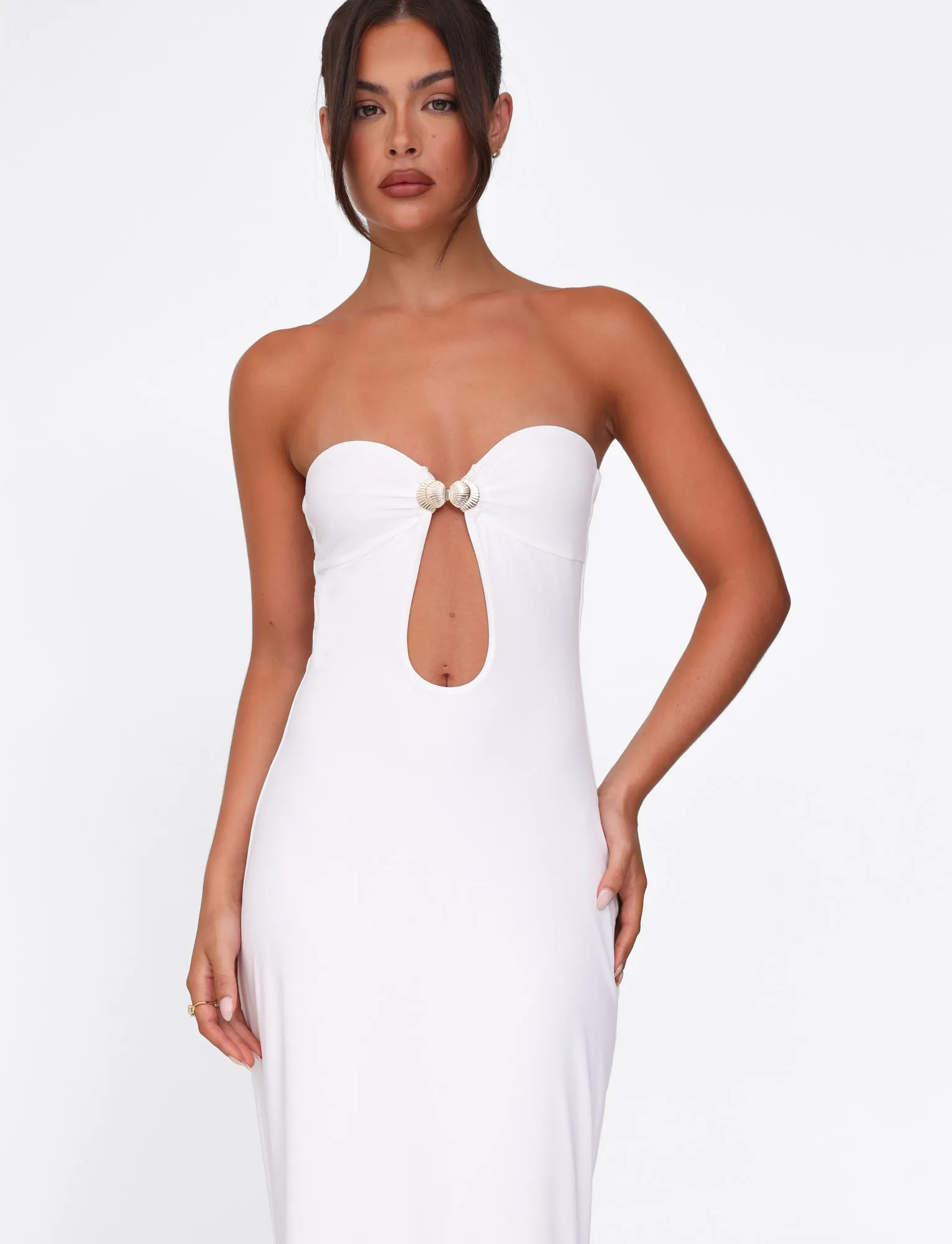 CECILY MAXI DRESS - WHITE Neutral-Shade Quiet Luxury