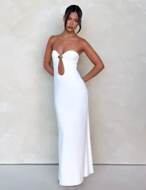 CECILY MAXI DRESS - WHITE Elegant Style Fresh Energy