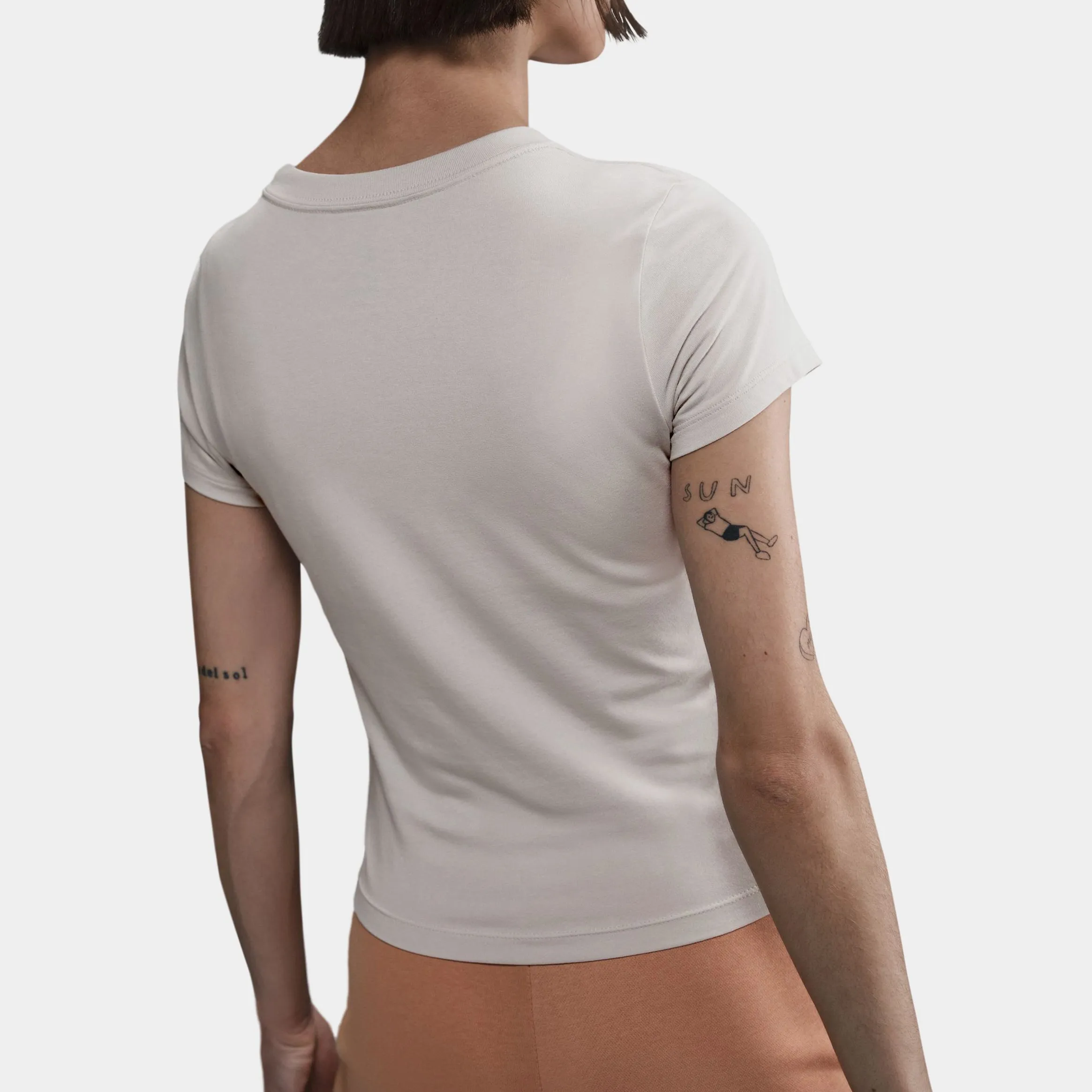 Boho Free Winter Wear Chill Knit Womens Short Sleeve Shirt (Mink Brown/Mink Brown)