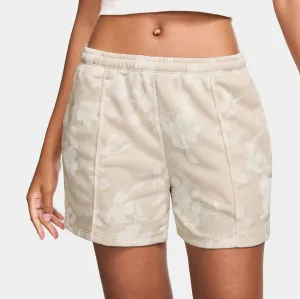 Chill Terry Mid Rise 4" All Over Print Womens Shorts (Light Orewood Brown/Sail) Functional Clothing