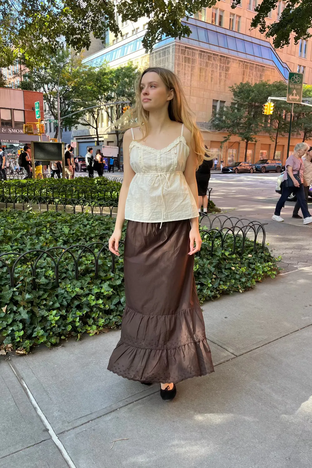 Olive Skirt Weighted Hem