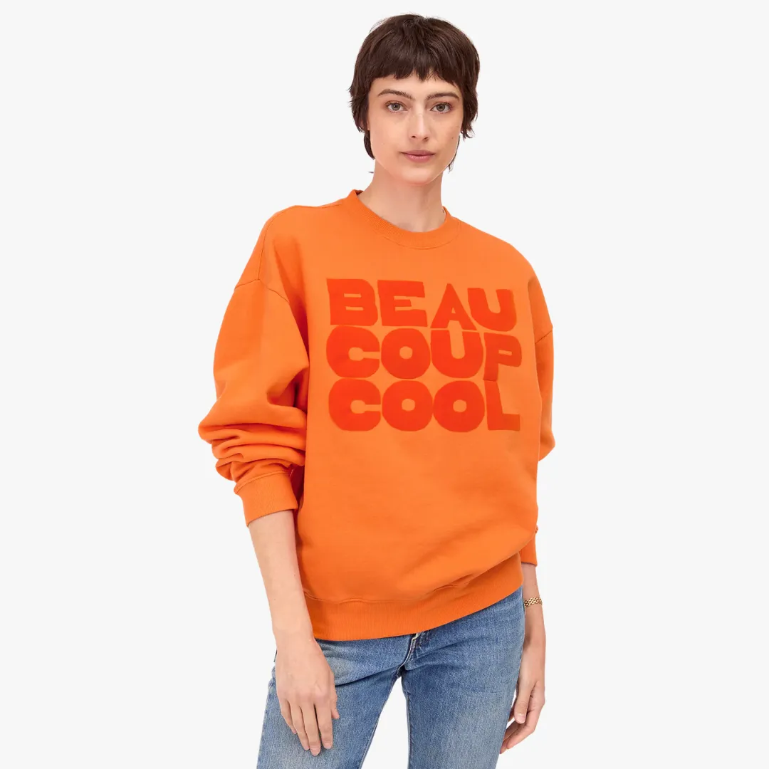 "Beaucoup Cool" Oversized Sweatshirt (Zucca) product birthday allure Floral Print