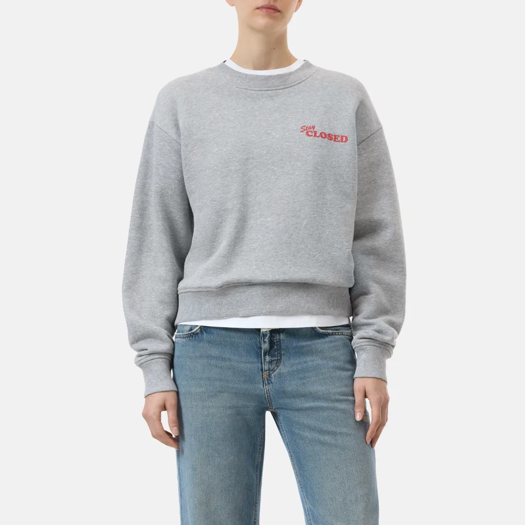 Printed Sweatshirt (Light Grey Melange) product tag identification