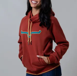 Kimes Ranch Women's Two Scoops Hoodie in Rust Red product running suitable speed
