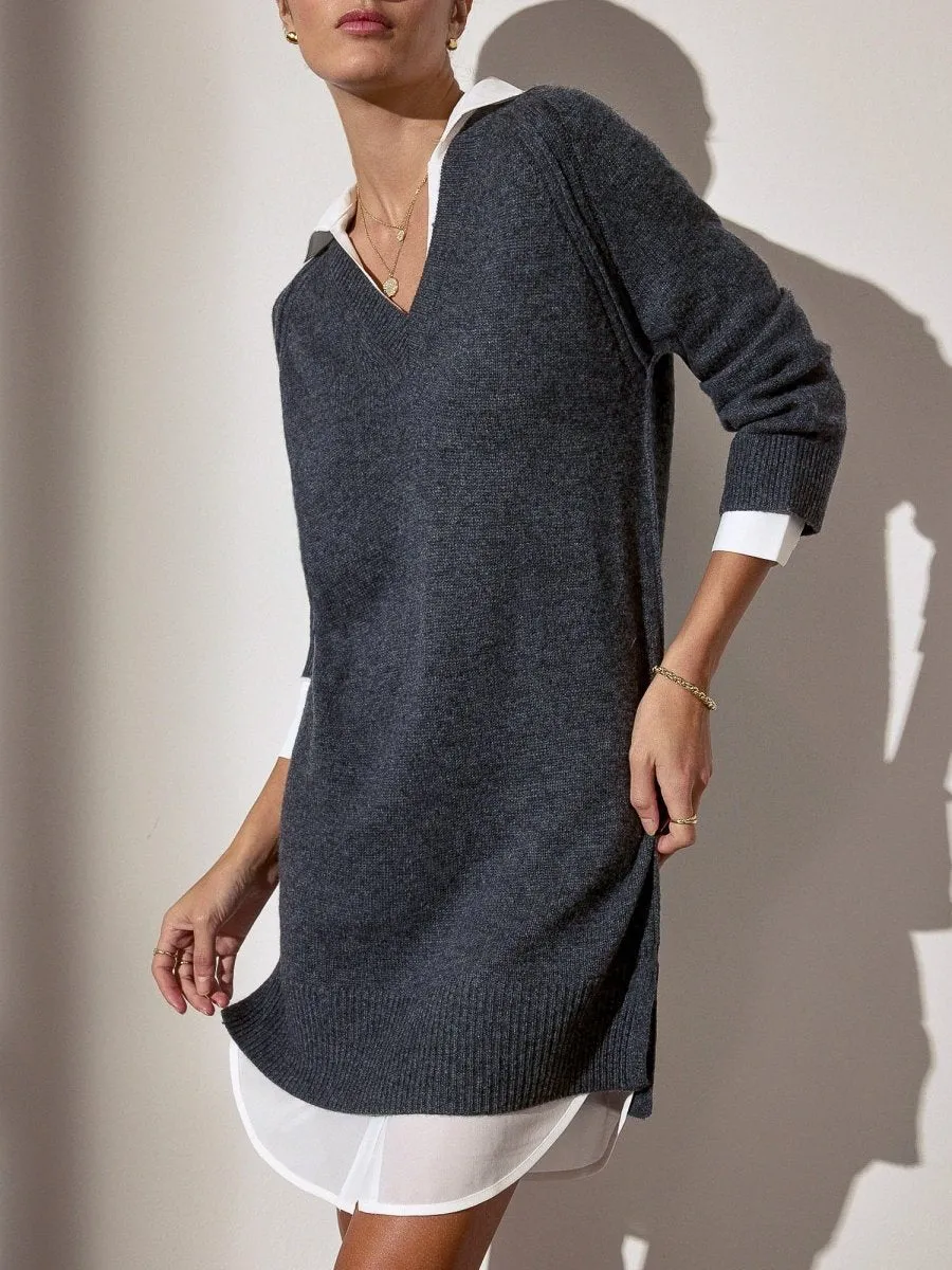 Layered Look The Looker Layered V-Neck Dress