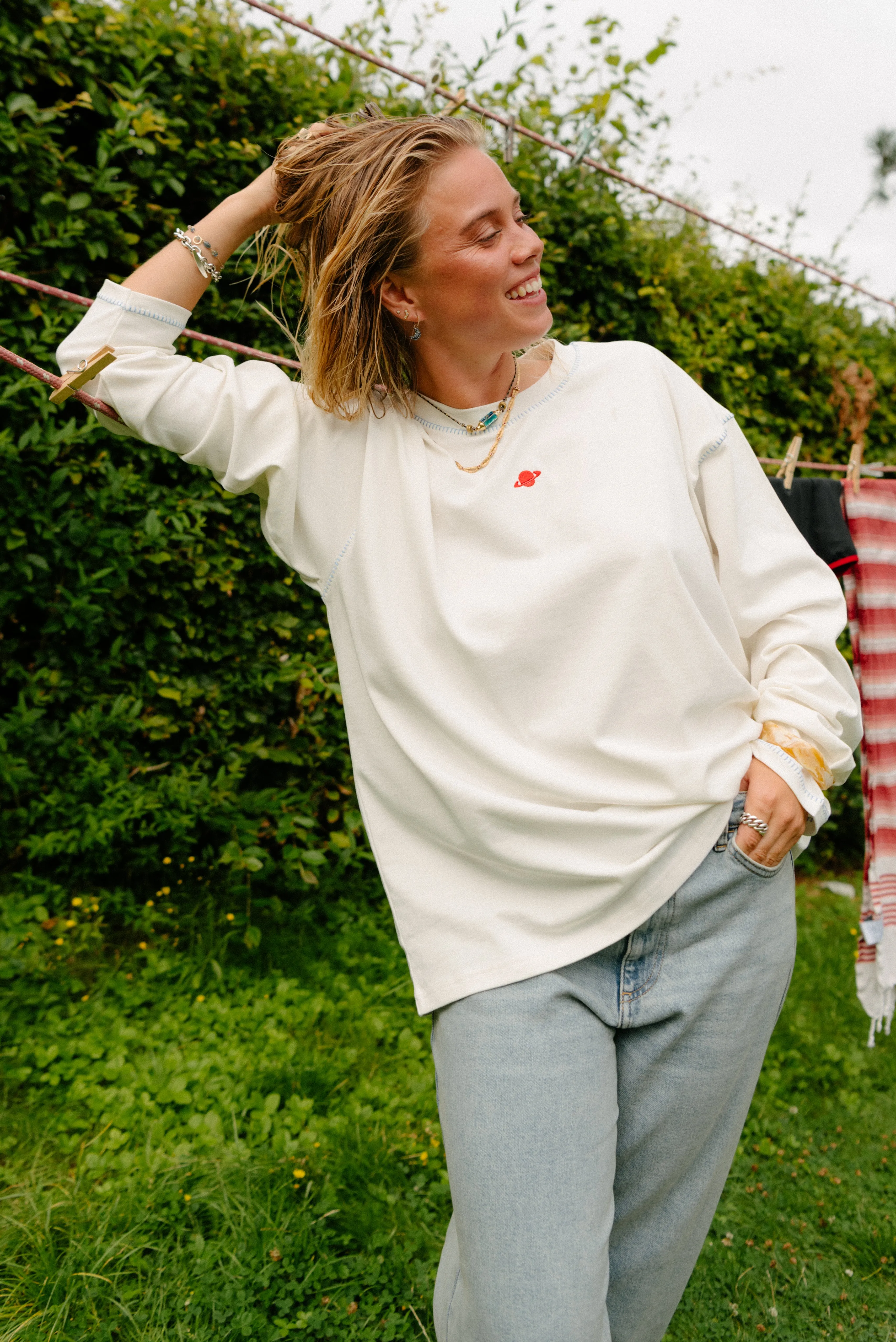 Graceful Design Relaxed Fashion COLLEGE1 LONG SLEEVE