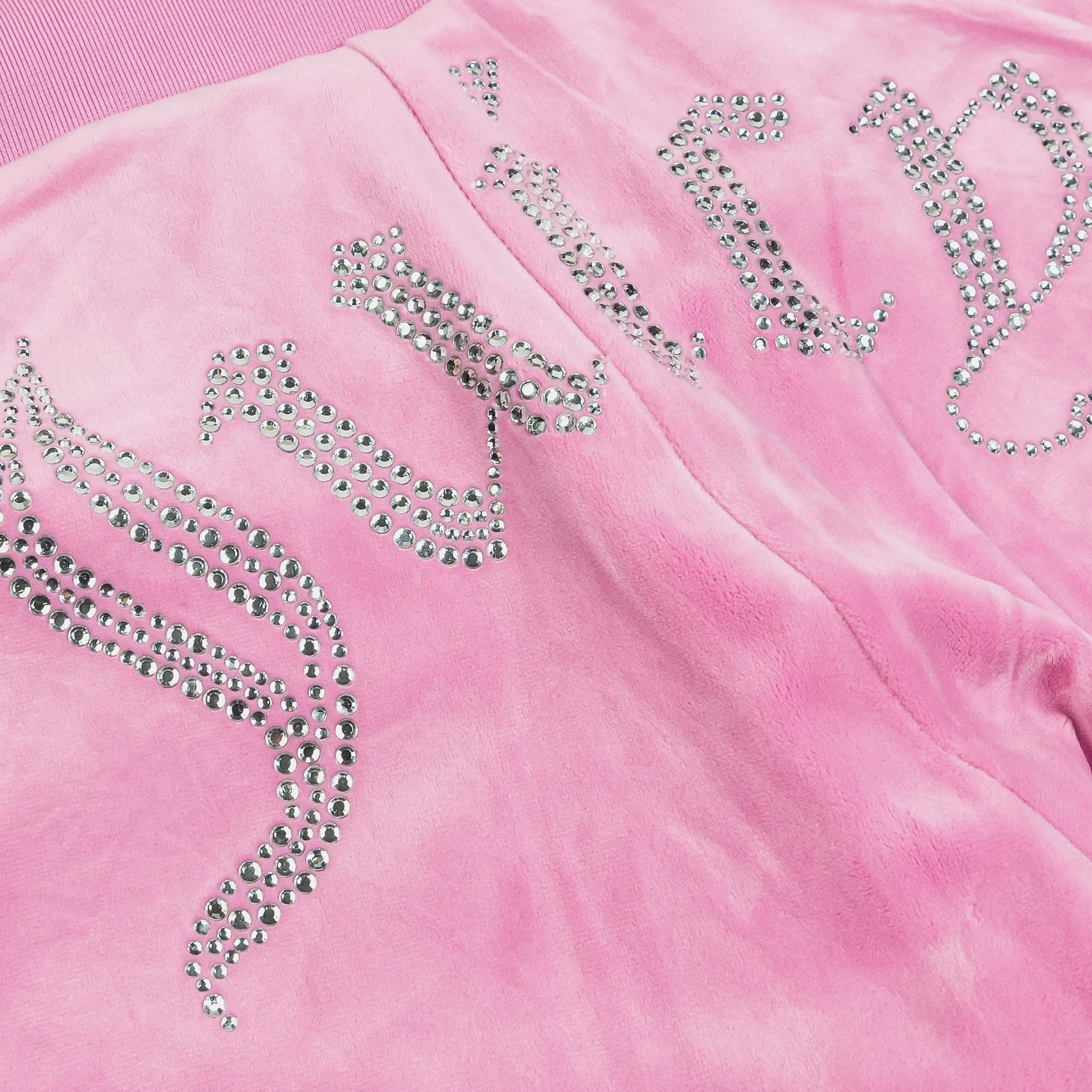 Outdoor Use Og Big Bling Velour Womens Track Pants (Rose)