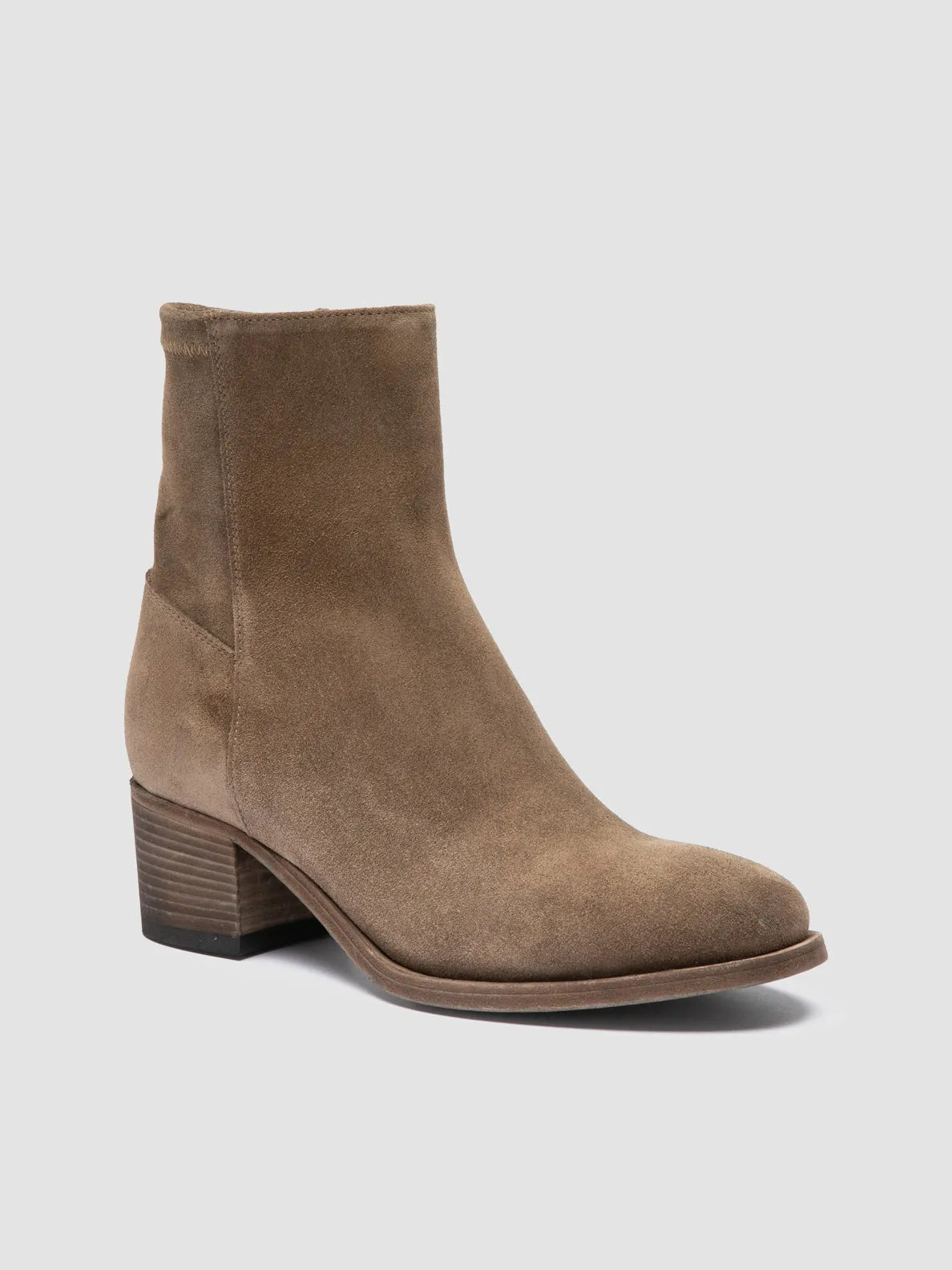 DENNER 127 - Taupe Suede Zipped Boots Weatherproof Seam
