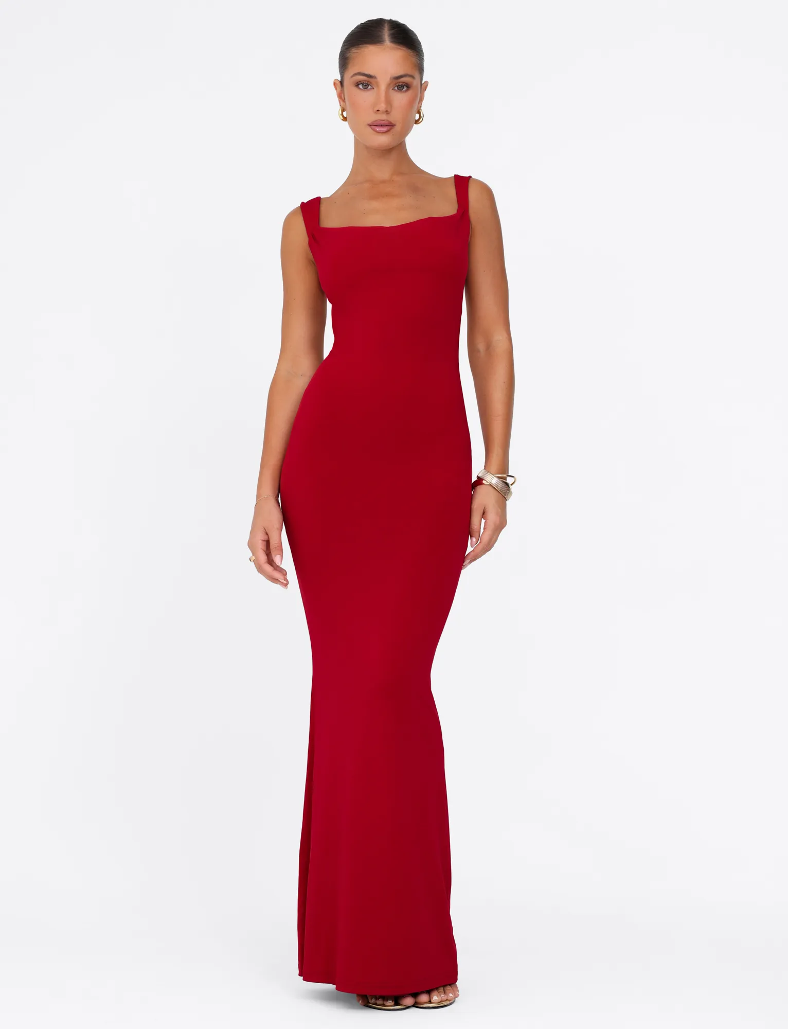 Daily Movement Elegant Waist Fit MORANA MAXI DRESS - RED