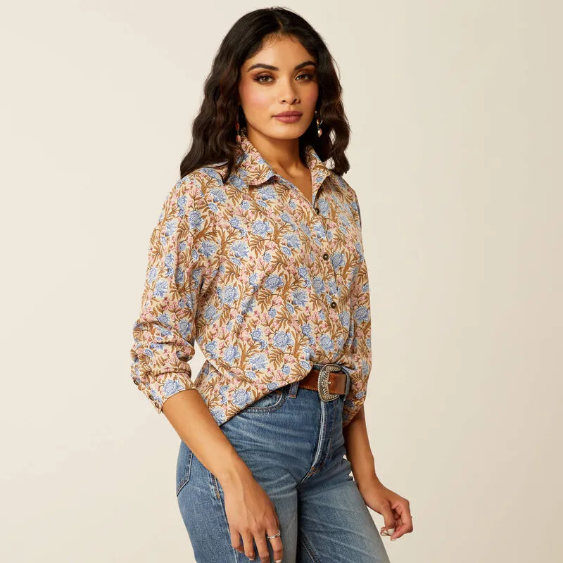 Ariat Women's Homestyle L/S Western Button Down Shirt in Prairie Floral Easy Style Wear