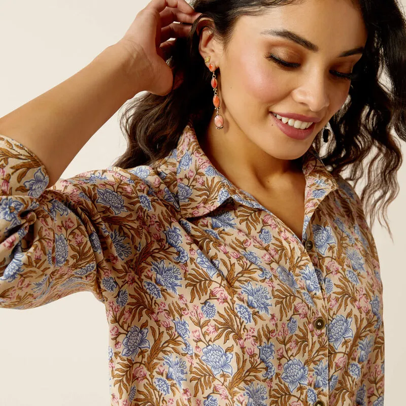 Button Down Perfect Comfort Ariat Women's Homestyle L/S Western Button Down Shirt in Prairie Floral