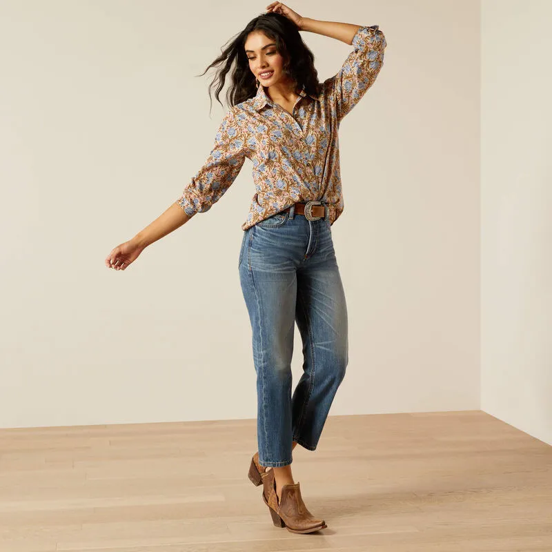 Casual Flex Wear Ariat Women's Homestyle L/S Western Button Down Shirt in Prairie Floral