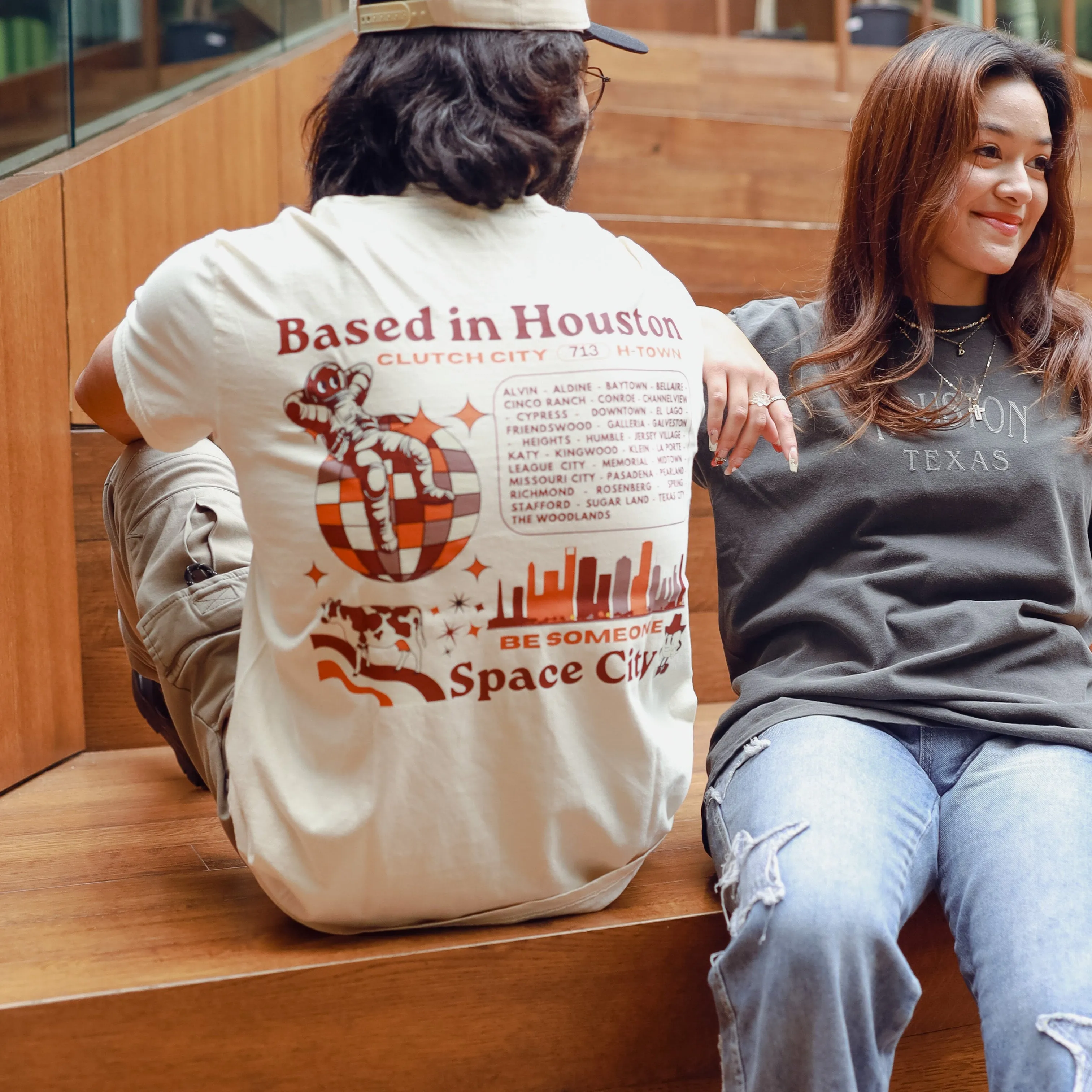 Based in Houston T-Shirt Versatile Performance Hygroscopic Fiber