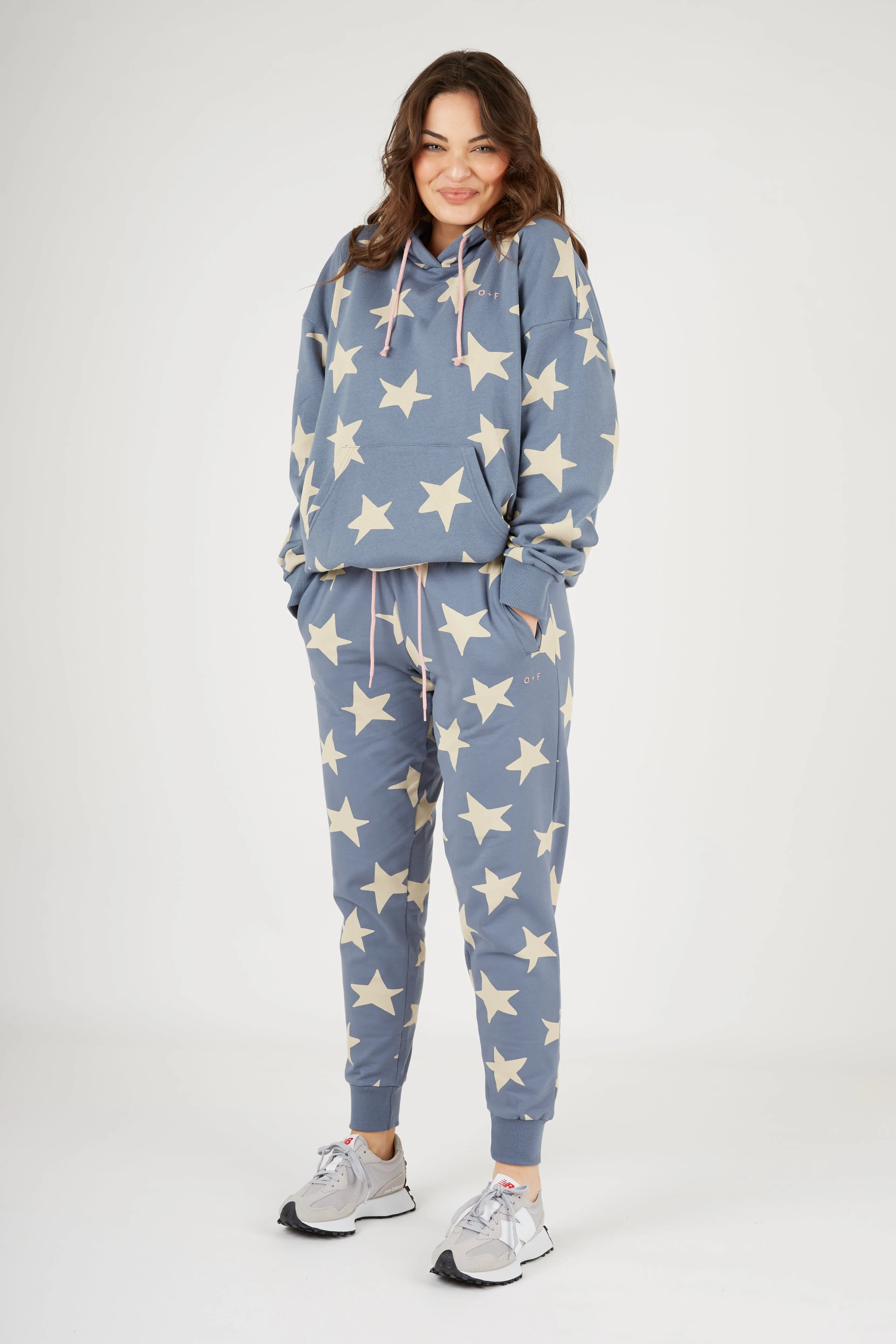 Body Shape Decorative stitching O&F Star Print Joggers