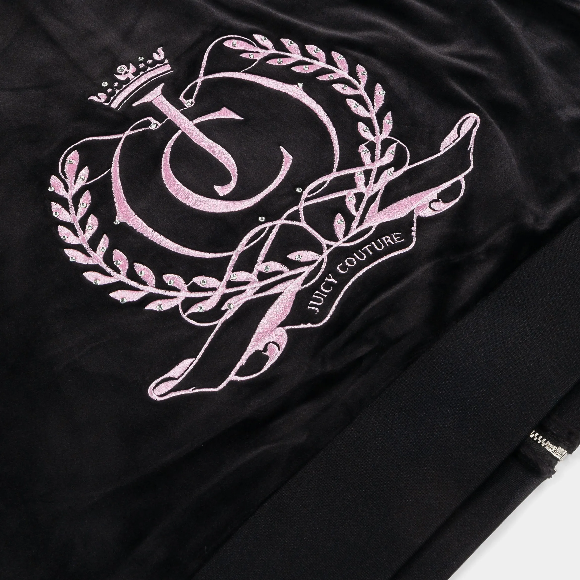 Relaxed Velour Zip Womens Hoodie (Liquorice) Comfy Mood Daily Use