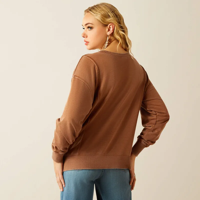 Ariat Women's Willow Sweatshirt in Toffee Hiking Suitable