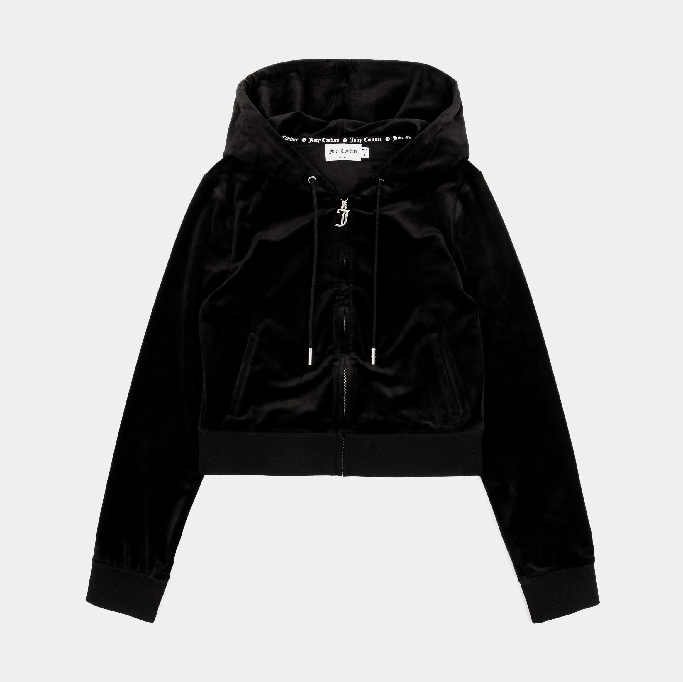 OG Bling Velour Full Zip Womens Hoodie (Black) Velvet