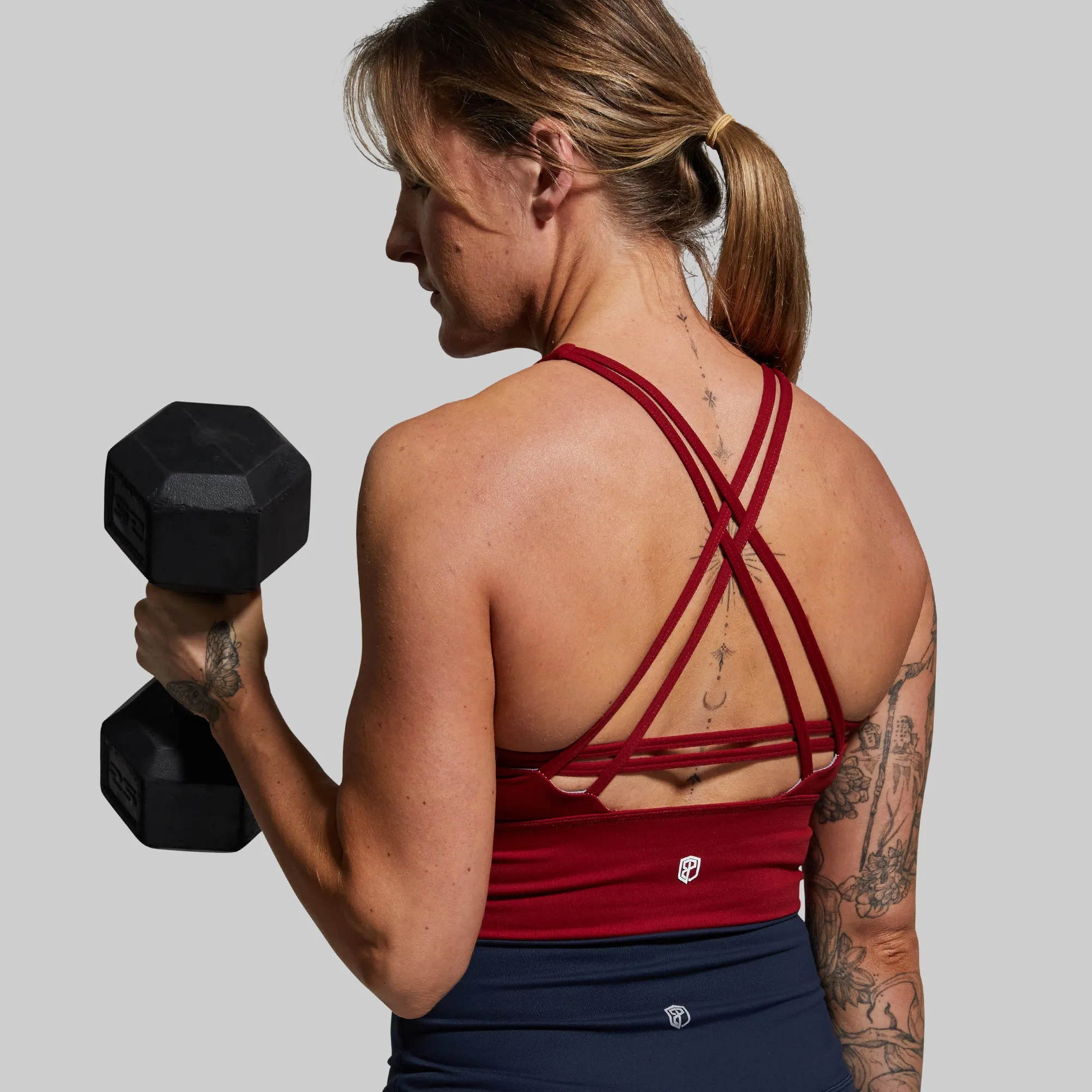 Crossfire Original Sports Bra (Brand Strength-Wine) Friction Free Edging smooth material