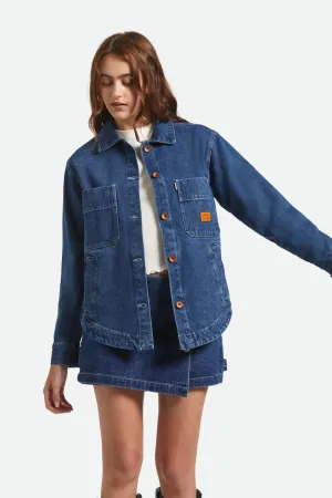 Plaid Print Recycled Material Blend Durham Shirt Jacket - Rinse Denim