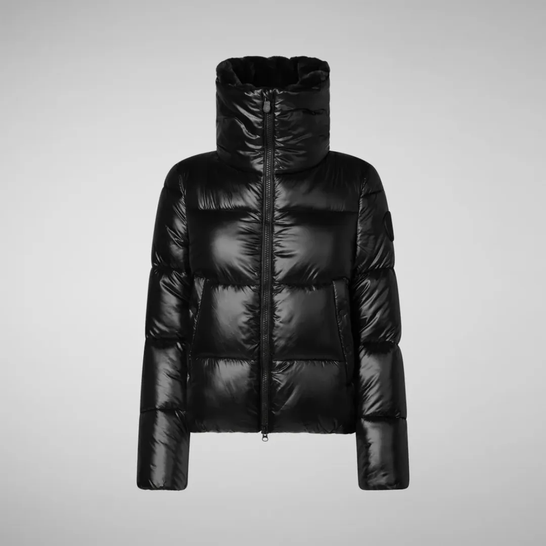 Soft Lined Interior Moma Faux Fur Puffer (Black)