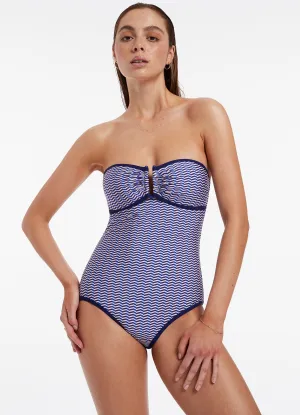 Tropical Breeze Amoudi Bandeau One Piece - Sapphire