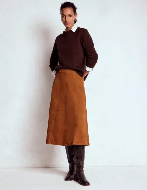 Joy Cord Midi Skirt-Ginger Leg Elongating
