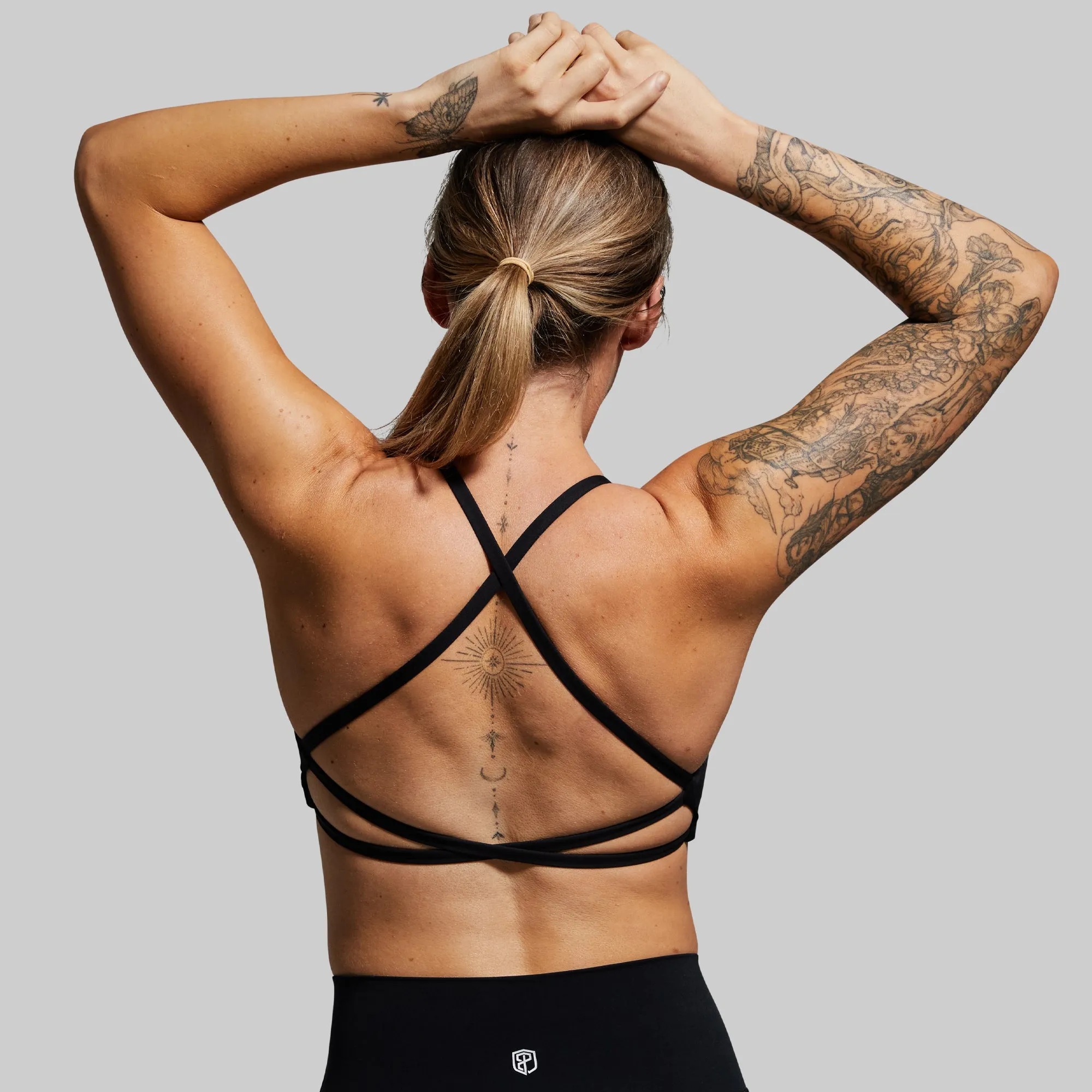 Elegant Serenity Sports Bra (Brand Strength-Black)